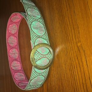 J. Crew Reversible Textile Belt With Brass Buckle